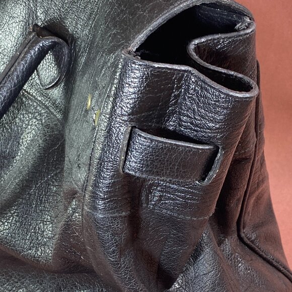 Vintage 1993 Black Leather Weekend Bag by the legendary Mac Douglas - Picture 5 of 9